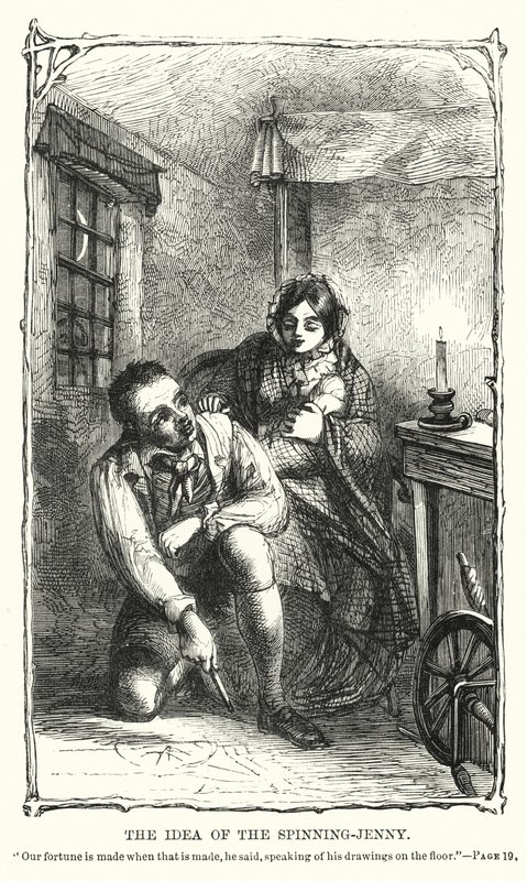 A ideia da spinning-jenny (gravura) de Charles Altamont Doyle