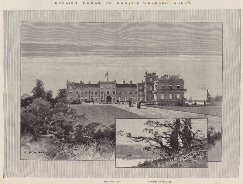 Casas inglesas, abadia de Welbeck de Charles Auguste Loye