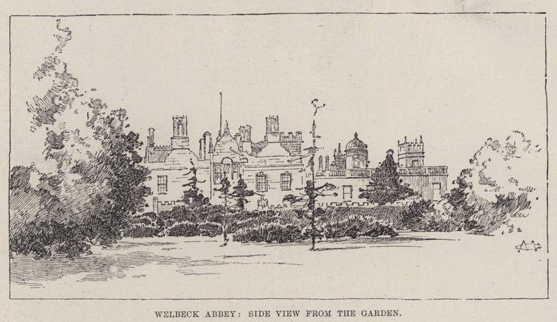 Casas inglesas, abadia de Welbeck de Charles Auguste Loye