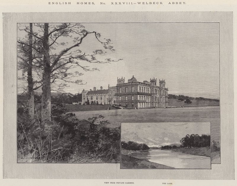 Casas inglesas, abadia de Welbeck de Charles Auguste Loye