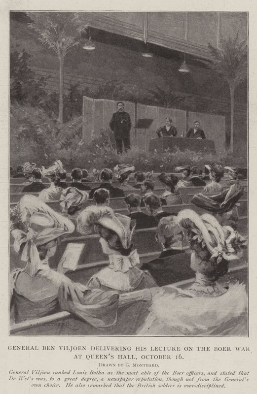 General Ben Viljoen fazendo sua Palestra sobre a Guerra dos Bôeres, no Queen&39;s Hall, 16 de outubro de Charles Auguste Loye