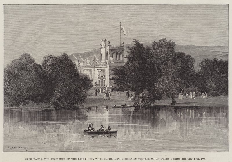 Greenlands, a Residência do Direito Honorável WH Smith, MP, visitada pelo Príncipe de Gales durante a Regata de Henley de Charles Auguste Loye