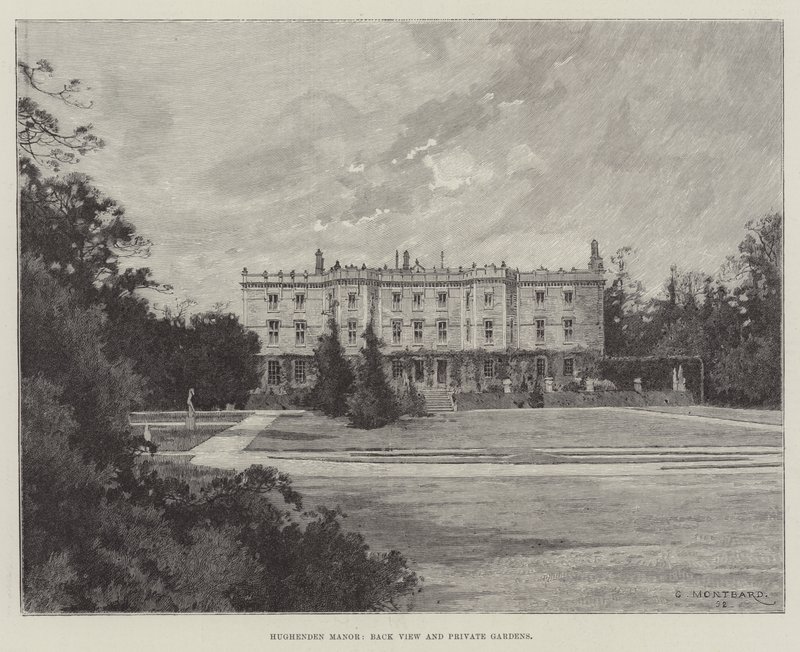 Manor Hughenden, vista traseira e jardins privados de Charles Auguste Loye