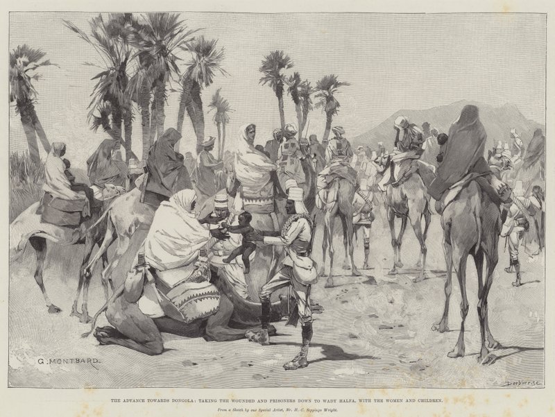 O Avanço em direção a Dongola, levando os Feridos e os Prisioneiros para Wady Halfa, com as Mulheres e os Filhos de Charles Auguste Loye