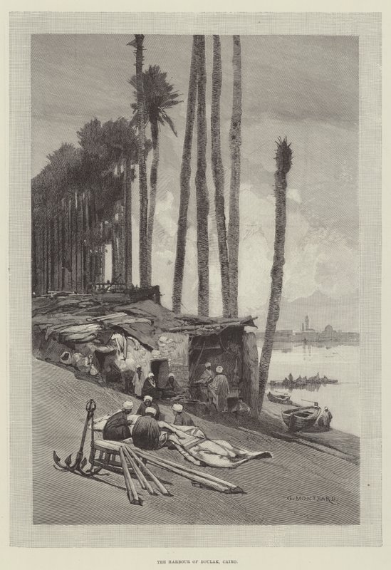 O porto de Boulak, Cairo de Charles Auguste Loye