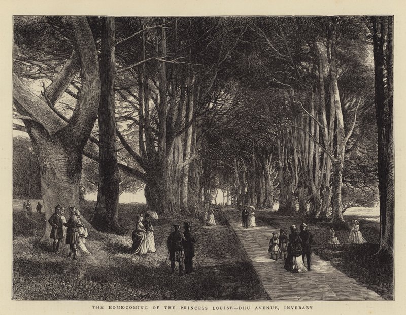 A vinda em casa da princesa Louise, Dhu Avenue, Inverary de Charles Auguste Loye