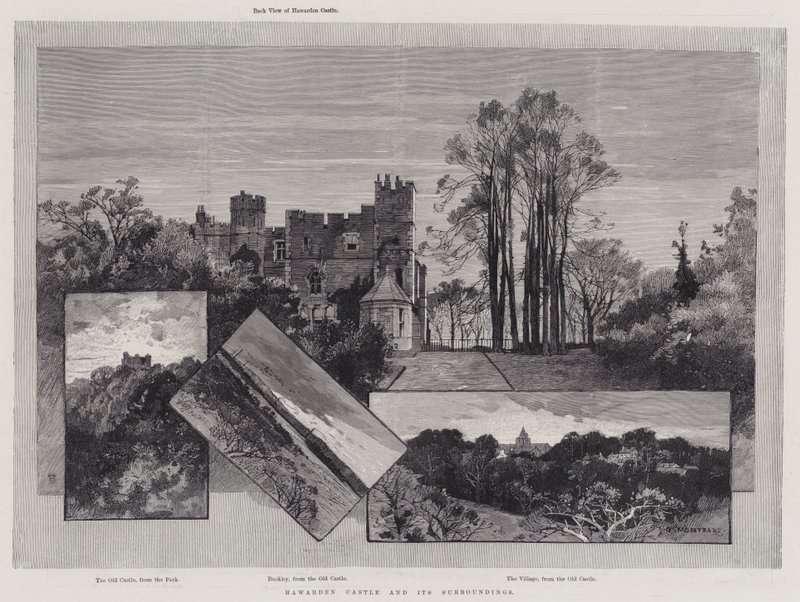 A vida de William Ewart Gladstone, o Castelo de Hawarden e seus arredores de Charles Auguste Loye
