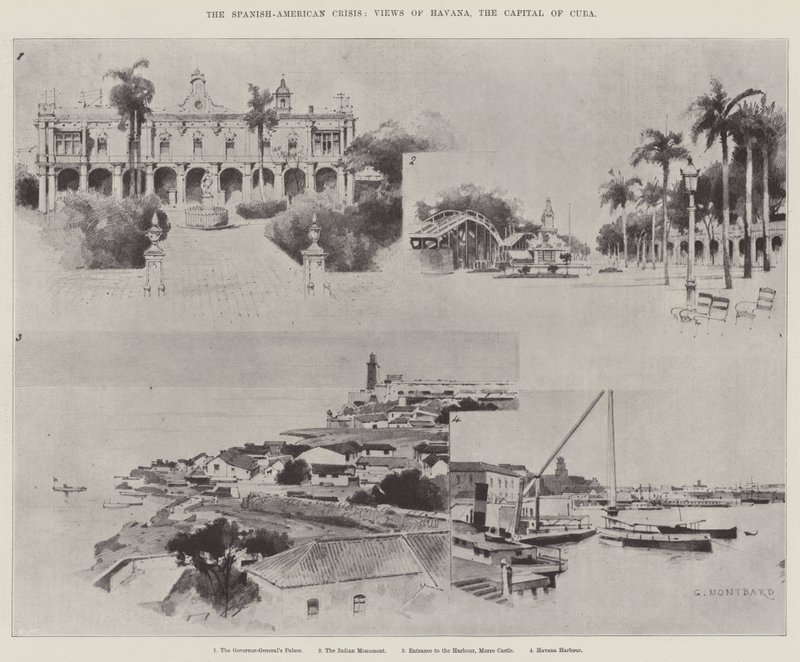A crise hispano-americana, vistas de Havana, a capital de Cuba de Charles Auguste Loye