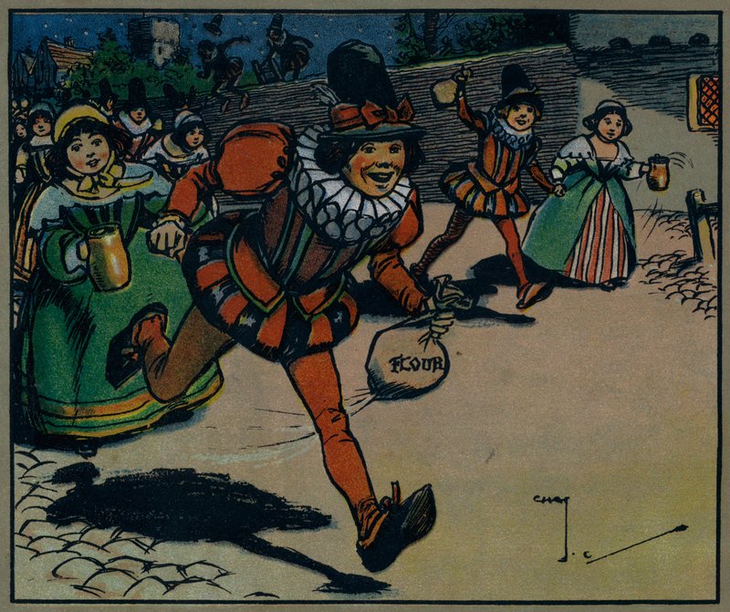 Meninas e meninos saem para brincar (cor litho) de Charles Crombie