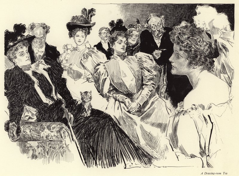 Um chá da sala de estar de Charles Dana Gibson