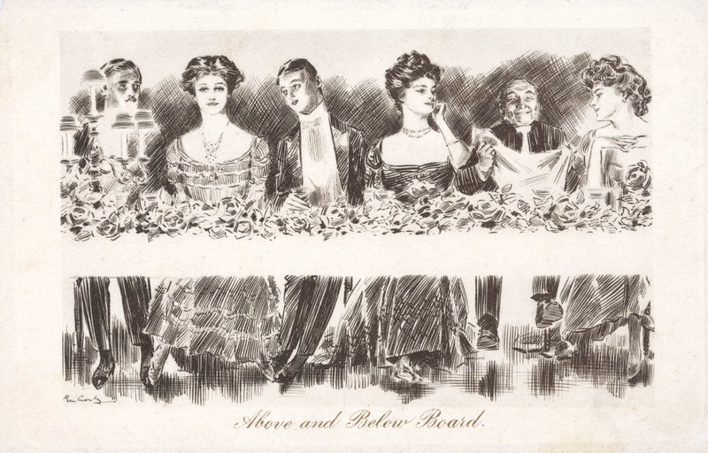 Acima e Abaixo do Quadro (litho) de Charles Dana Gibson