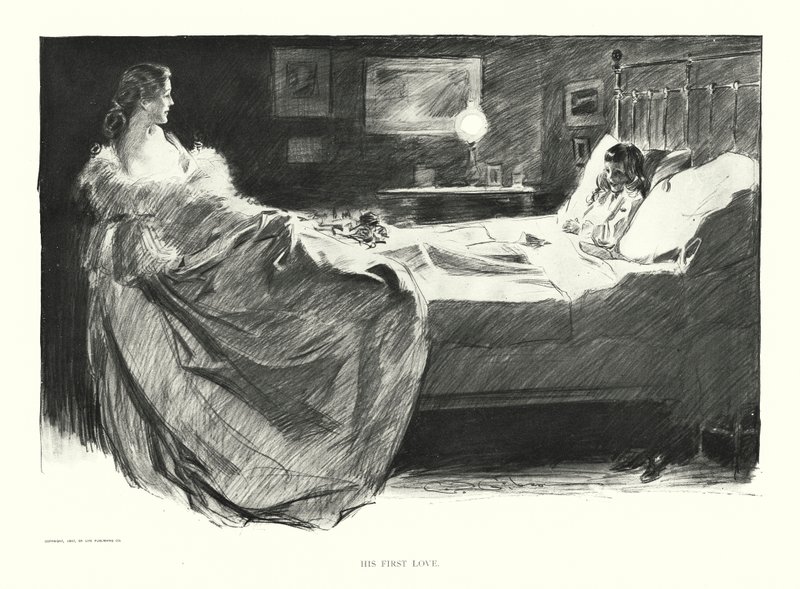 O seu primeiro amor (litografia) de Charles Dana Gibson