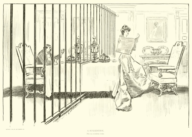 Ilustração para a escada social de Charles Dana Gibson