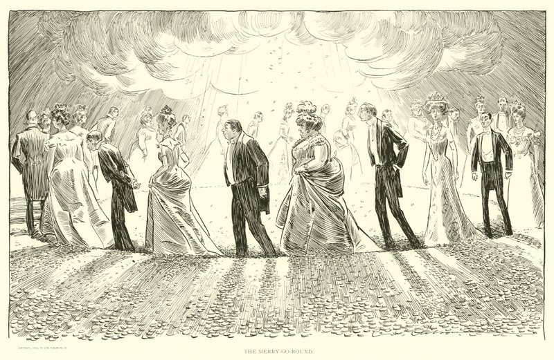 Ilustração para a escada social de Charles Dana Gibson