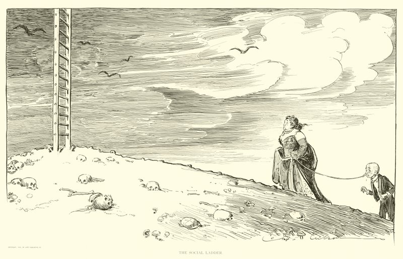 Ilustração para a escada social de Charles Dana Gibson