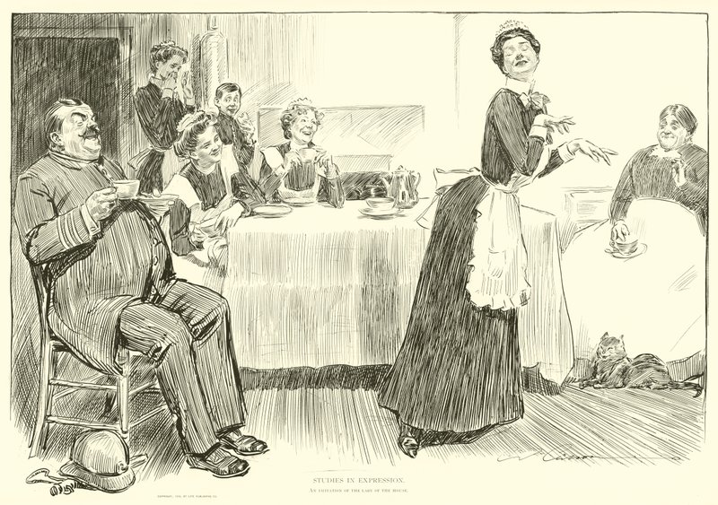 Ilustração para a escada social de Charles Dana Gibson