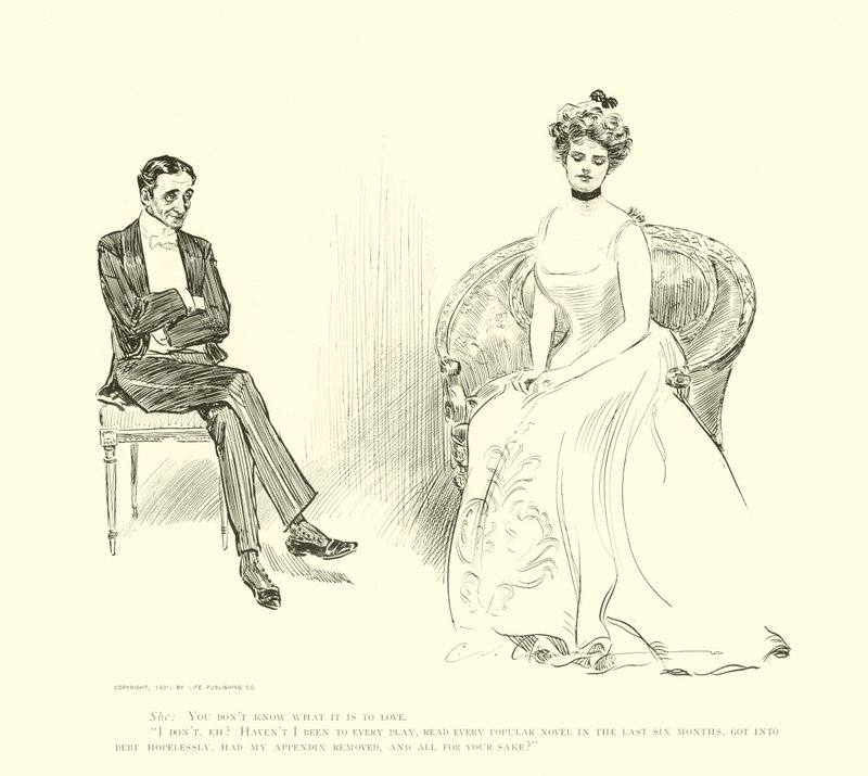 Ilustração para a escada social de Charles Dana Gibson