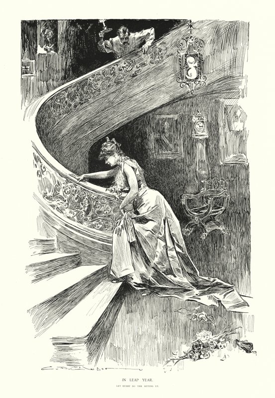 Em ano bissexto (litografia) de Charles Dana Gibson