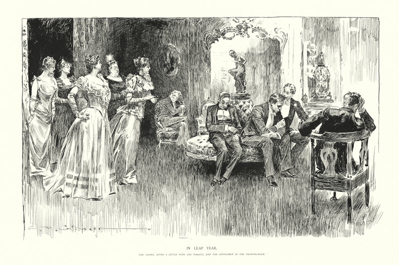 Em ano bissexto (litografia) de Charles Dana Gibson