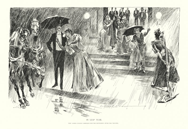 Em ano bissexto (litografia) de Charles Dana Gibson