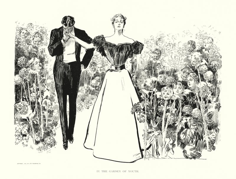 No Jardim da Juventude (litografia) de Charles Dana Gibson