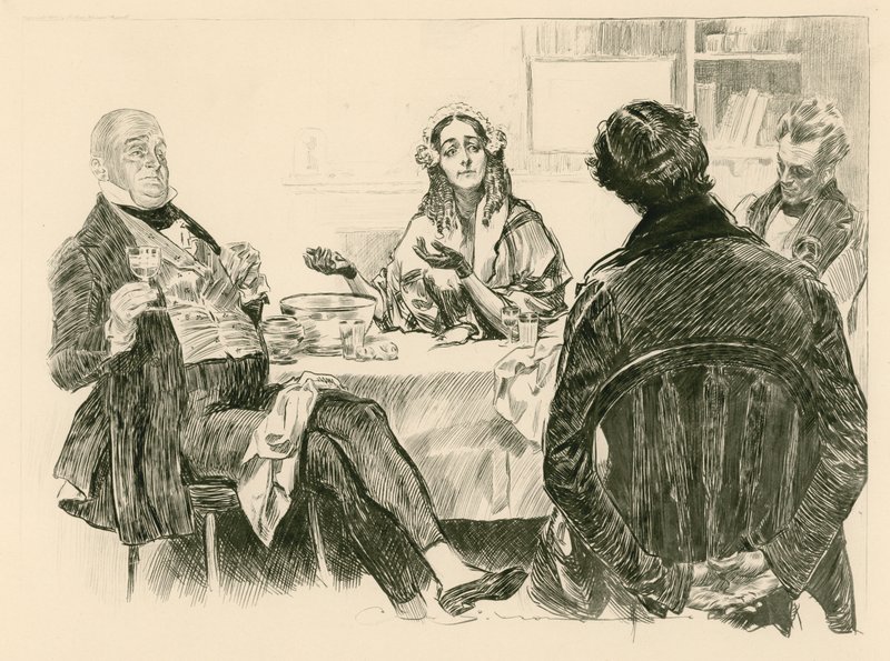 Sr. e Sra. Micawber, David Copperfield e Traddles de Charles Dana Gibson