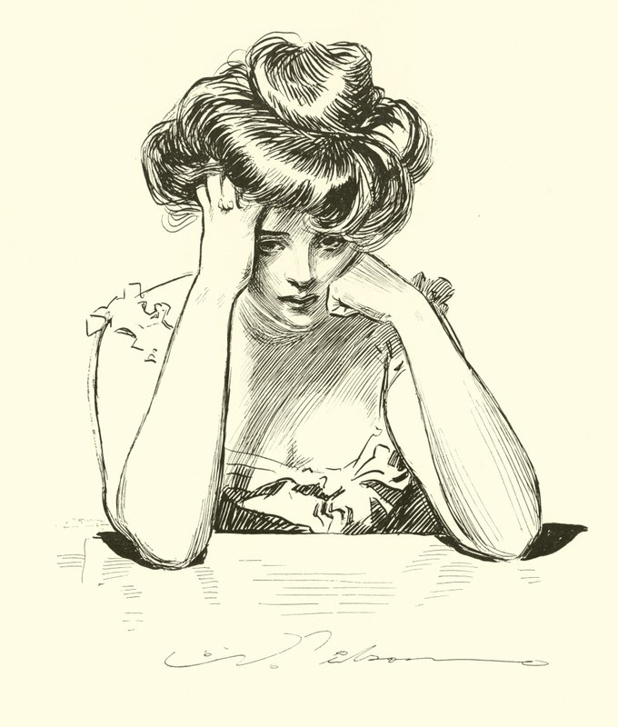 Ela decide morrer apesar do Dr. Bottles de Charles Dana Gibson