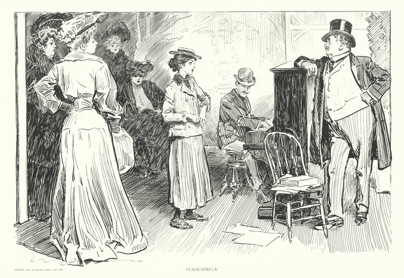 Impressa em palco (litografia) de Charles Dana Gibson