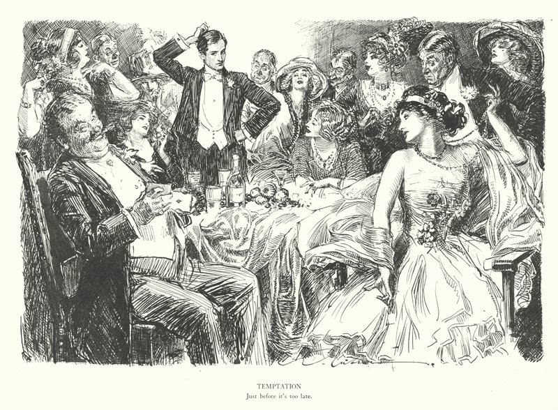 Tentação, antes que seja demasiado tarde (litografia) de Charles Dana Gibson