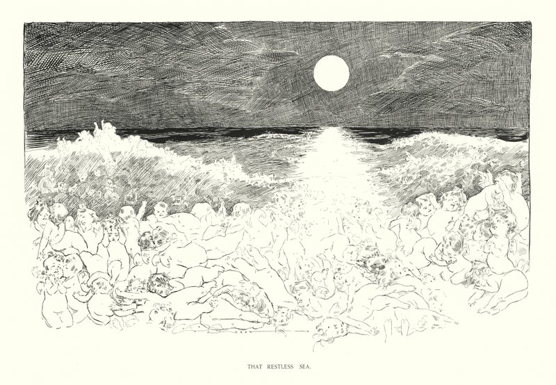 Aquele Mar Inquieto (litografia) de Charles Dana Gibson