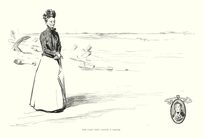 A rapariga que amava um marinheiro (litografia) de Charles Dana Gibson