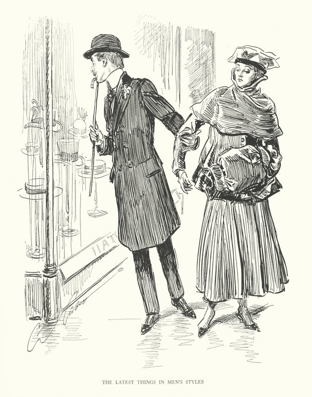 As últimas novidades em estilo masculino (litografia) de Charles Dana Gibson