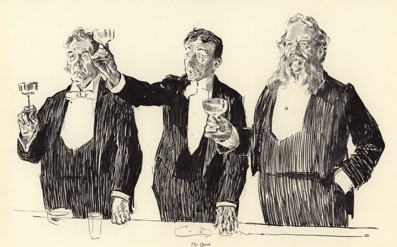 A rainha, o brinde real de Charles Dana Gibson
