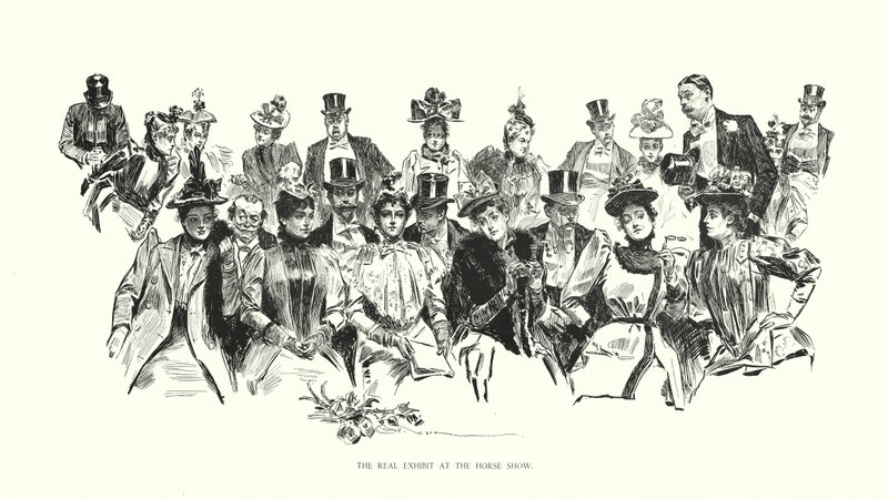 A verdadeira exposição no salão do cavalo (litografia) de Charles Dana Gibson