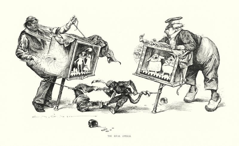 As Óperas Rivais (litografia) de Charles Dana Gibson