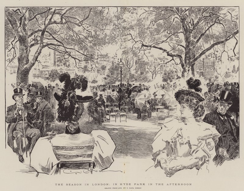 A temporada em Londres, no Hyde Park na tarde de Charles Dana Gibson
