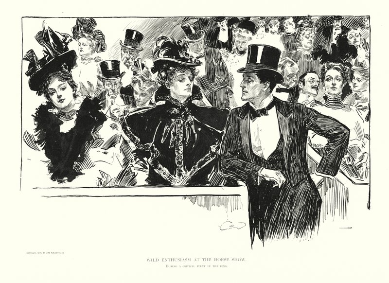Entusiasmo selvagem na exposição de cavalos (litografia) de Charles Dana Gibson