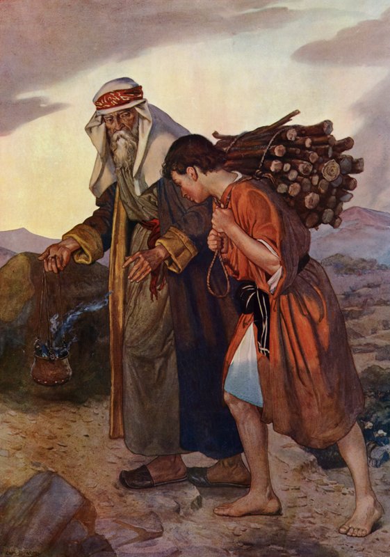 Abraham Offering Isaac (cor litho) de Charles Daniel Ward