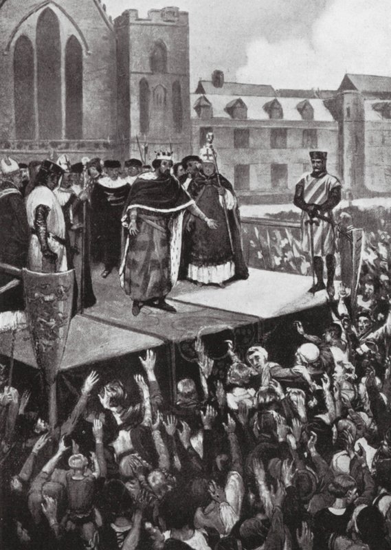 Eduardo I dirigindo-se aos seus súbditos de Charles Daniel Ward