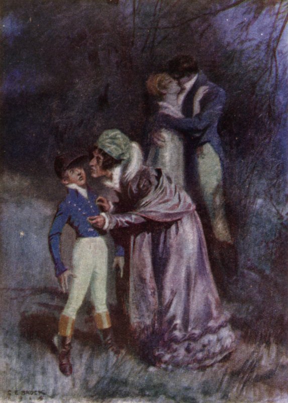 Ilustração para The Amateur Gentleman por Jeffery Farnol (lito colorido) de Charles Edmund (after) Brock