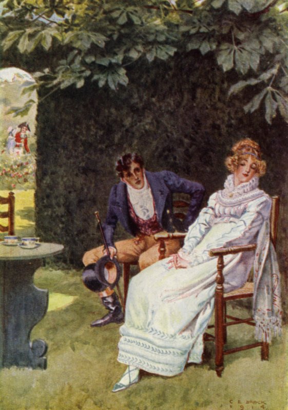 Ilustração para The Amateur Gentleman de Jeffery Farnol (cor litho) de Charles Edmund (after) Brock