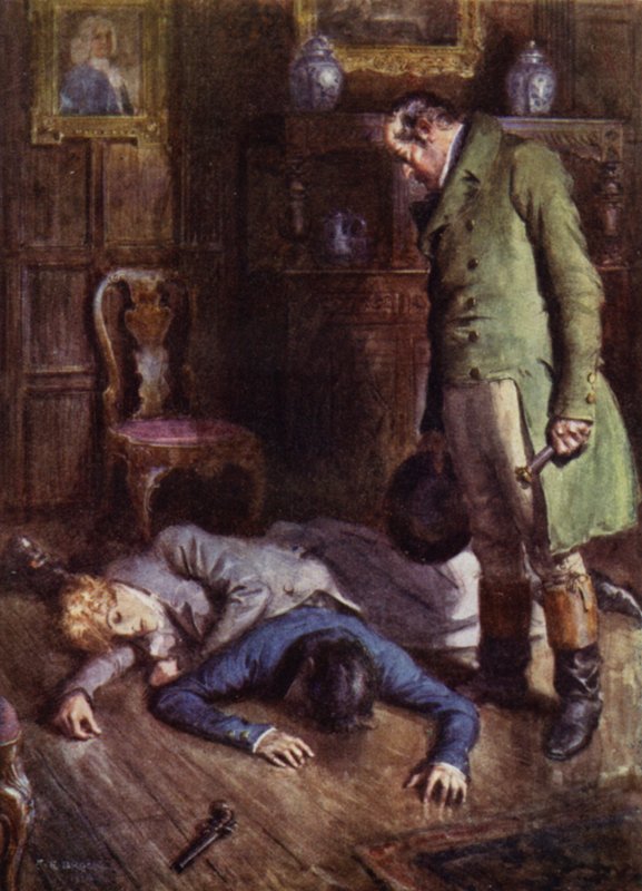 Ilustração para The Amateur Gentleman por Jeffery Farnol (lito colorido) de Charles Edmund (after) Brock