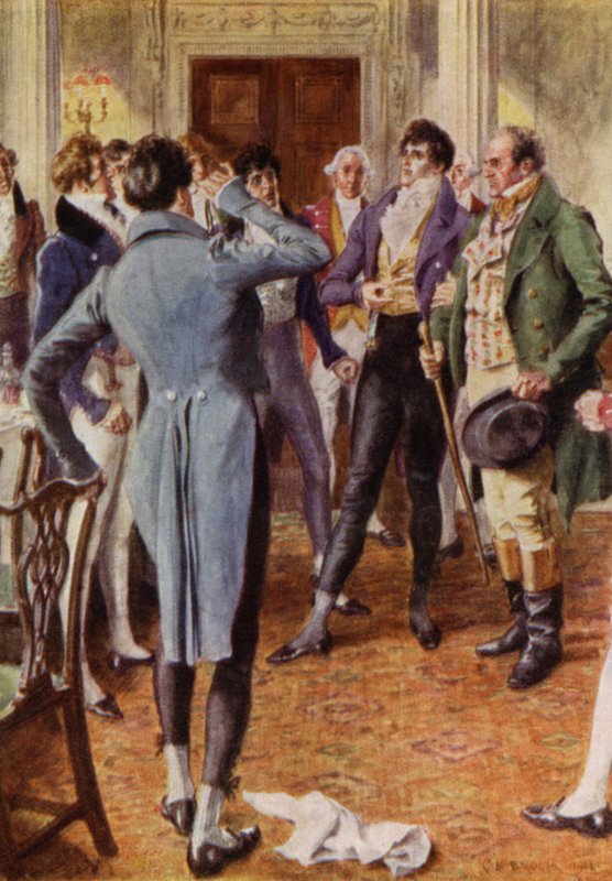 Ilustração para The Amateur Gentleman de Jeffery Farnol (cor litho) de Charles Edmund (after) Brock