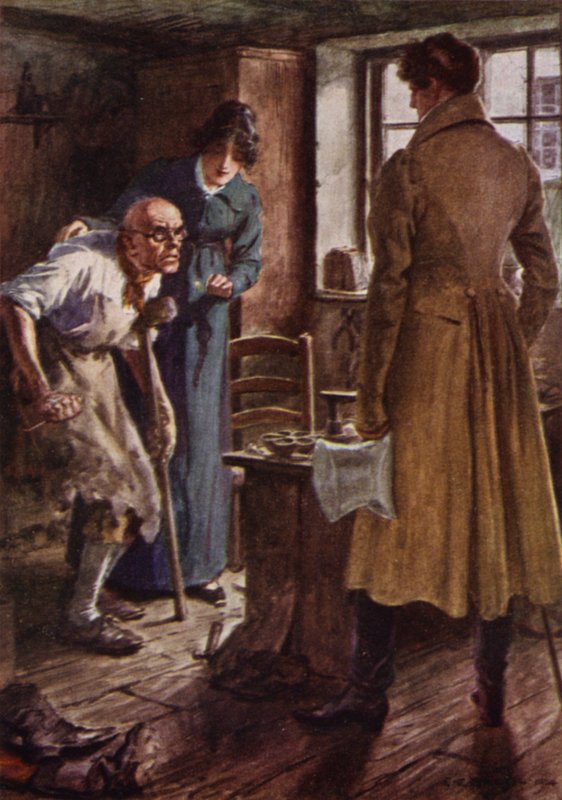 Ilustração para The Amateur Gentleman por Jeffery Farnol (lito colorido) de Charles Edmund (after) Brock