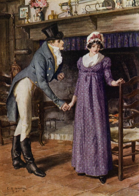 Ilustração para The Amateur Gentleman por Jeffery Farnol (lito colorido) de Charles Edmund (after) Brock