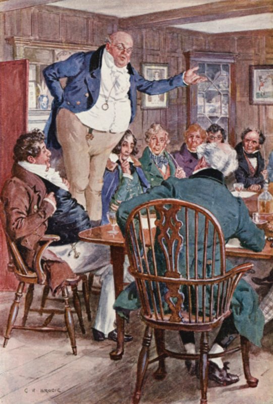 Ilustração para The Pickwick Papers de Charles Dickens (litografia a cores) de Charles Edmund (after) Brock