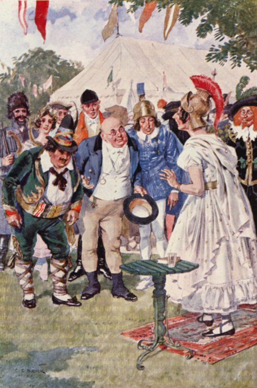 Ilustração para The Pickwick Papers de Charles Dickens (litografia a cores) de Charles Edmund (after) Brock
