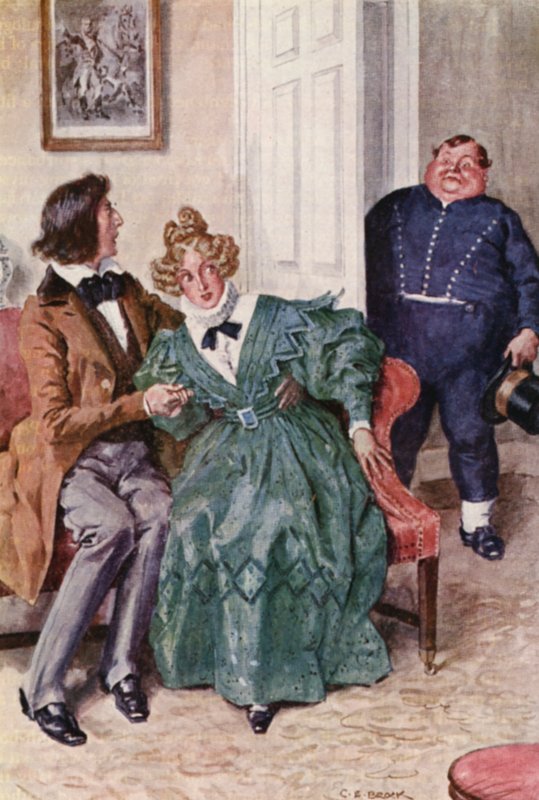 Ilustração para The Pickwick Papers de Charles Dickens (litografia a cores) de Charles Edmund (after) Brock