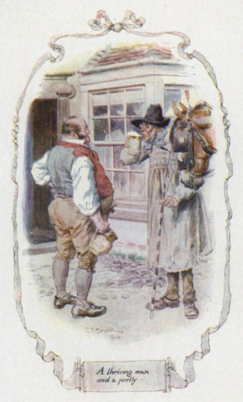 Um homem próspero e um portenho (cor litho) de Charles Edmund Brock