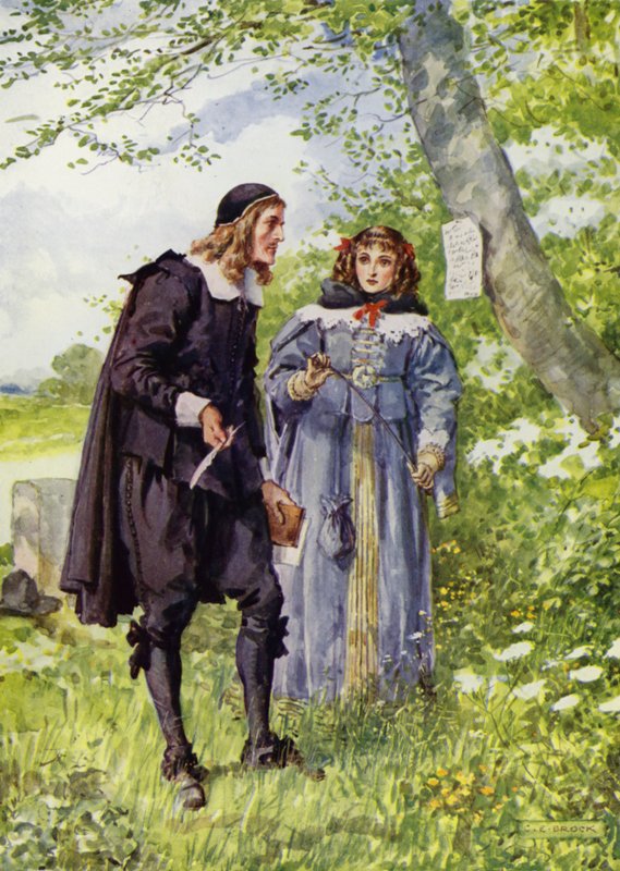 George Herbert, Na estrada para Bemerton (cor litho) de Charles Edmund Brock